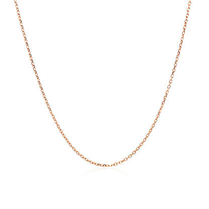 14k Pink Gold Diamond Cut Cable Link Chain (0.87 mm)