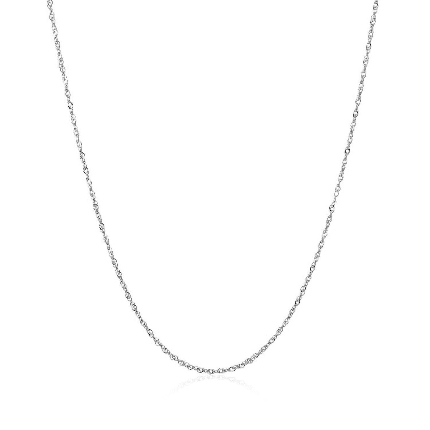 14k White Gold Singapore Chain 0.8mm (0.81 mm)