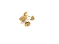 14k Yellow Gold Post Earrings with Roses