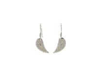 Sterling Silver Textured Angel Wing Earrings