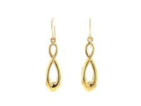 14k Yellow Gold Polished Earrings in Infinity Design