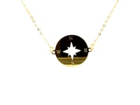 14K Yellow Gold Necklace with Compass