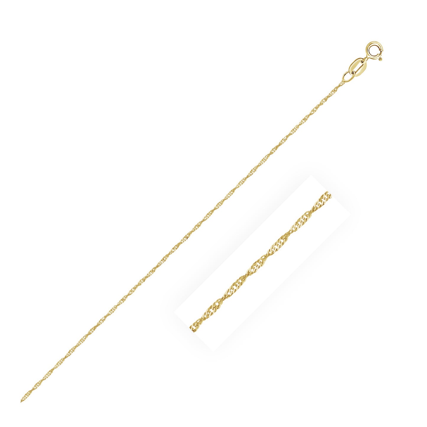 10k Yellow Gold Singapore Chain 0.8mm