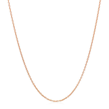 14k Rose Gold Oval Cable Link Chain 0.97mm