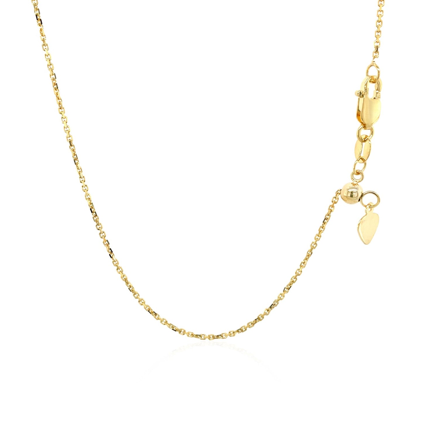 10k Yellow Gold Adjustable Cable Chain 0.9mm