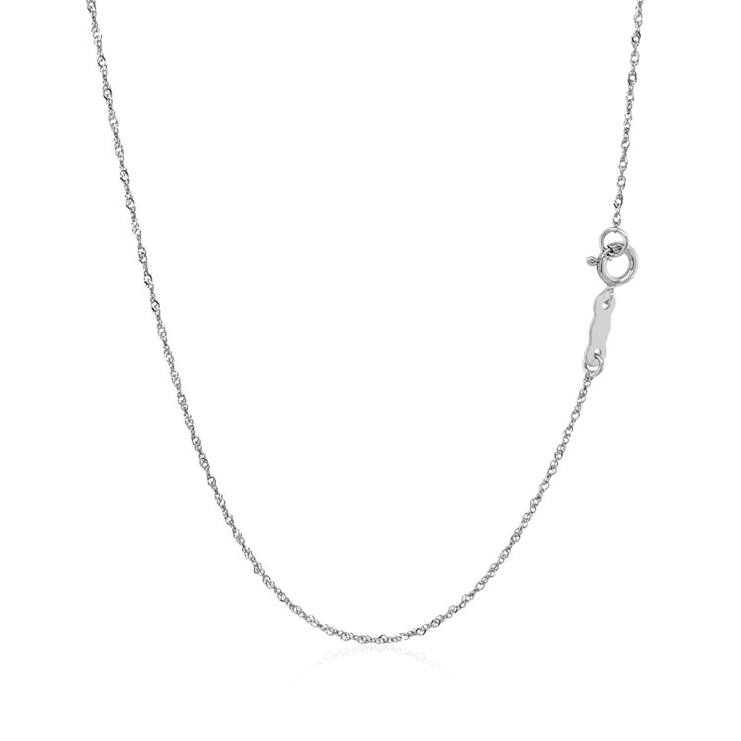 14k White Gold Singapore Chain 0.8mm