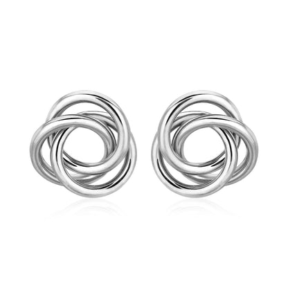 Polished Open Love Knot Earrings in Sterling Silver