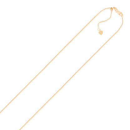 14k Rose Gold Adjustable Cable Chain 0.9mm