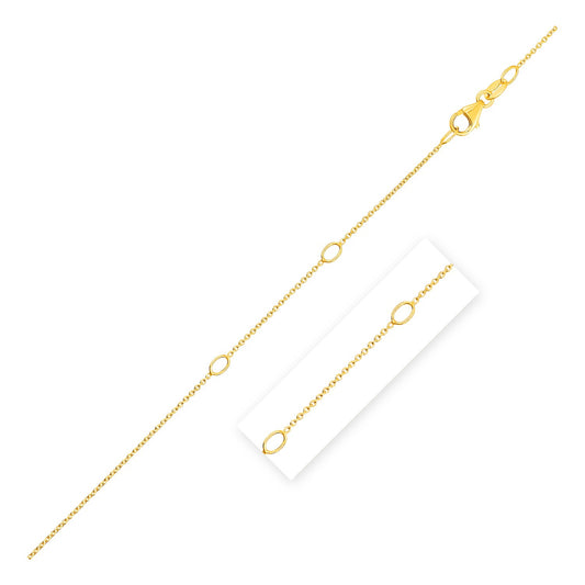 Adjustable Cable Chain in 14k Yellow Gold (1.0mm)