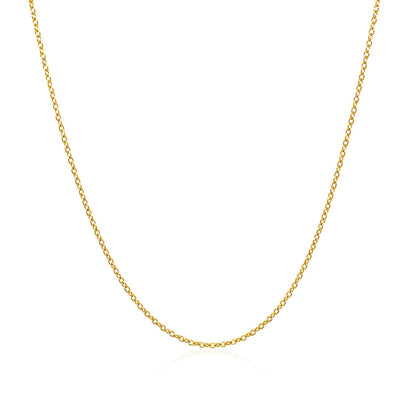 14k Yellow Gold Oval Cable Link Chain 1.0mm