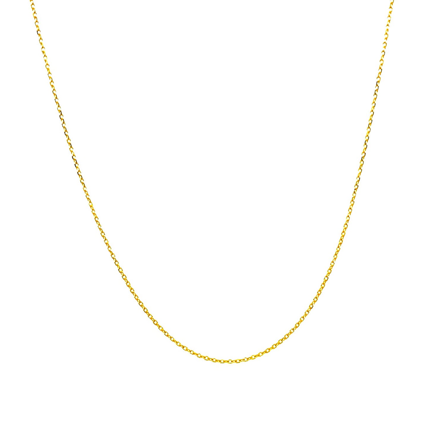 14k Yellow Gold Diamond Cut Cable Link Chain 0.7mm